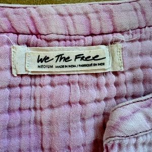 FREE PEOPLE pink chambray top